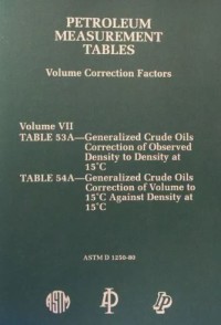 Petroleum Measurement Tables Vol. VII