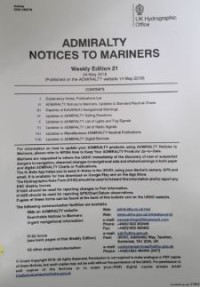 Admiralty Notices To Mariners Weekly Edition 21