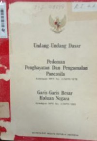 Undang-Undang Dasar : Pedoman Penghayatan dan Pengalaman Pancasila