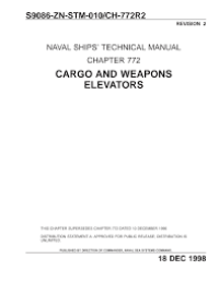 Naval Ships Technical Manual Chapter 772 Cargo And Weapons Elevators